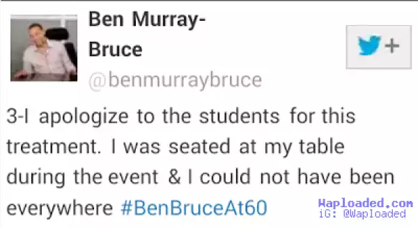 Common Sense Senator Bruce Gets Epic Reply After Apologising to Students (Photos)